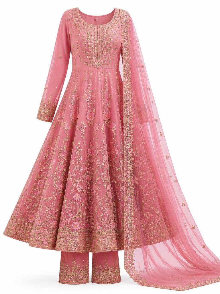 Floral Embroidered Anarkali Suit
